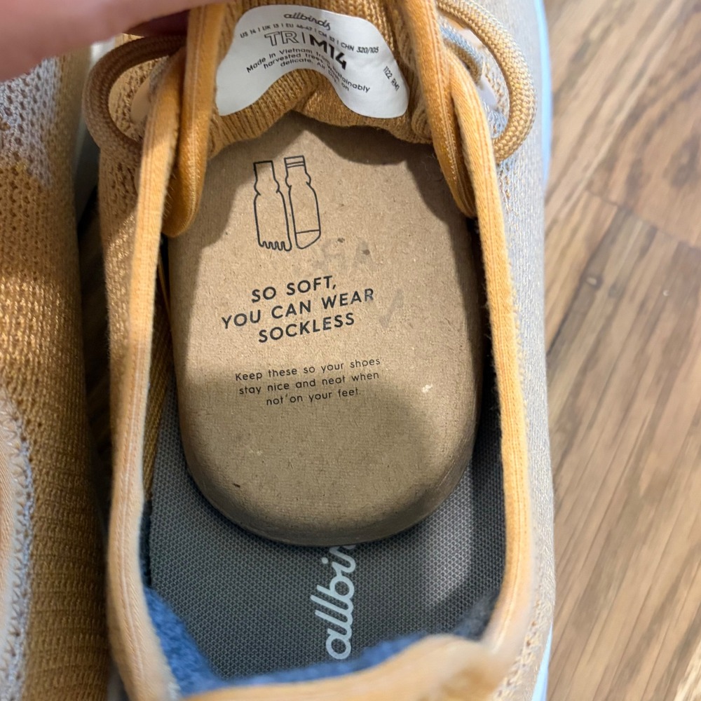 Allbirds Tree Runners Mens 14 Orange Tan Sustainable Knit Sneakers TR1M14 - Picture 5 of 7